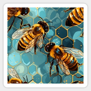 Honeycomb and Bee Pattern 11 Sticker